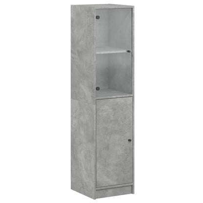 Hoge Kast Met Glazen Deur 35X37X42 Cm Betongrijs