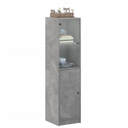 Hoge Kast Met Glazen Deur 35X37X42 Cm Betongrijs