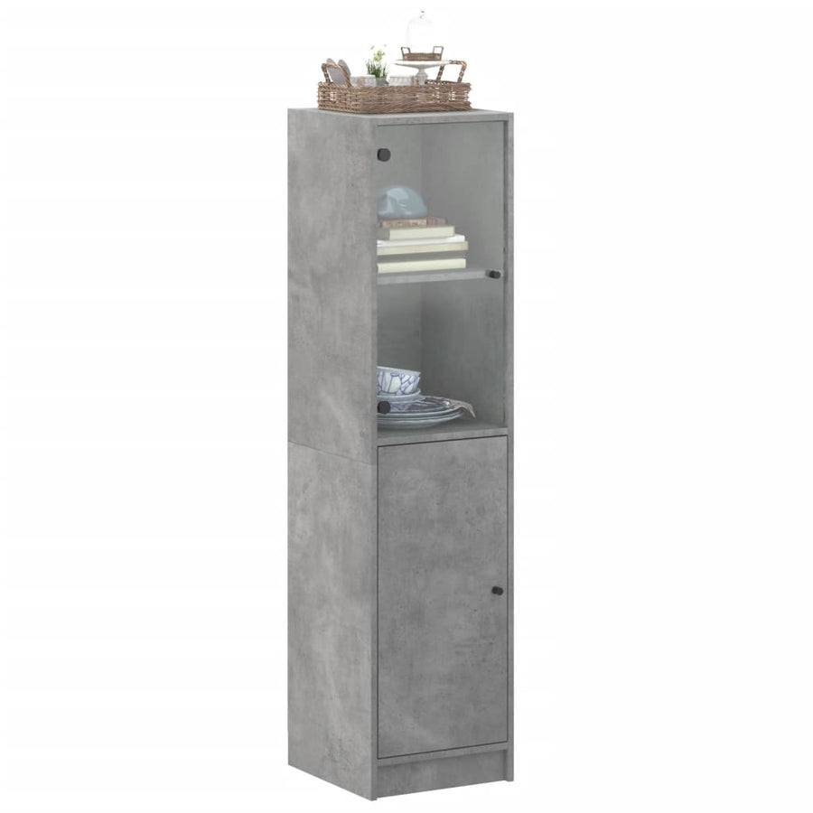 Hoge Kast Met Glazen Deur 35X37X42 Cm Betongrijs
