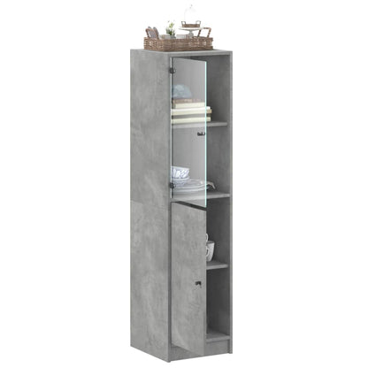 Hoge Kast Met Glazen Deur 35X37X42 Cm Betongrijs