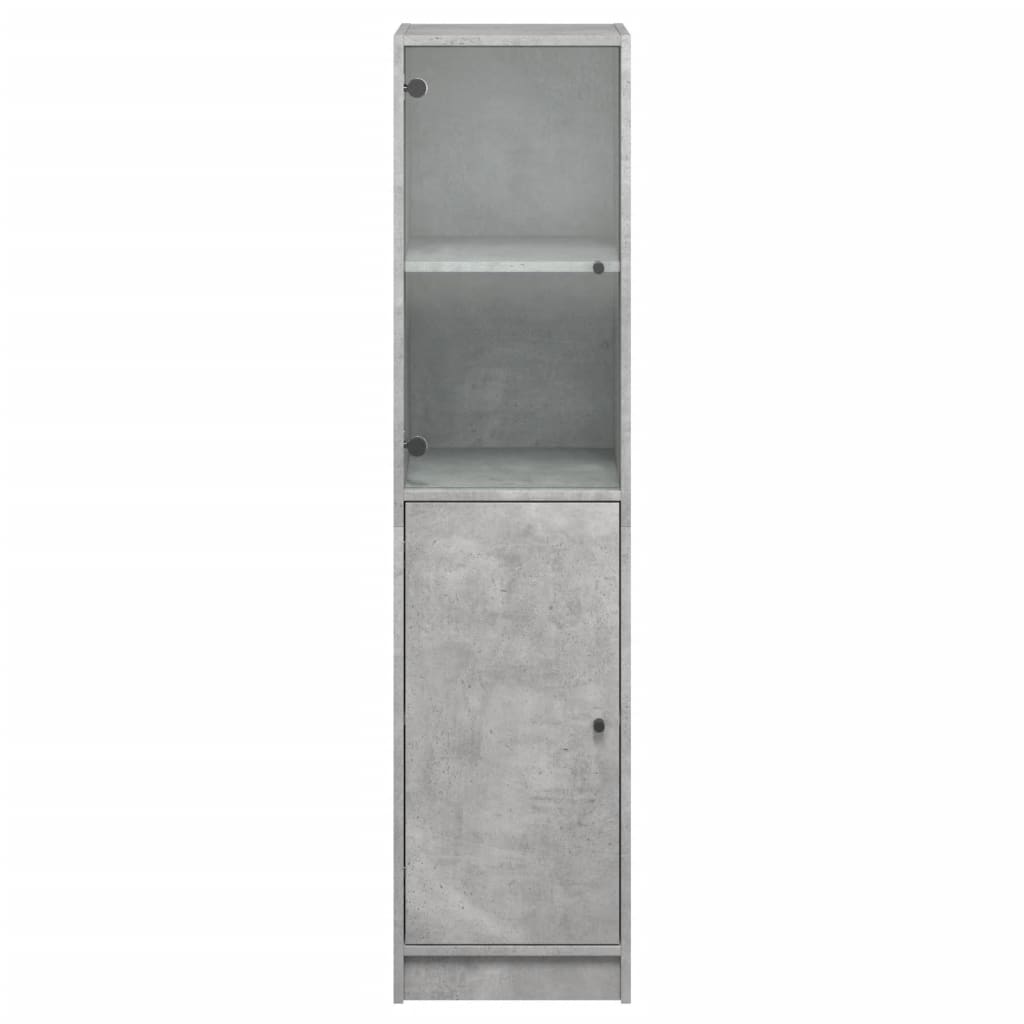Hoge Kast Met Glazen Deur 35X37X42 Cm Betongrijs