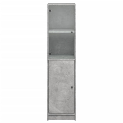 Hoge Kast Met Glazen Deur 35X37X42 Cm Betongrijs