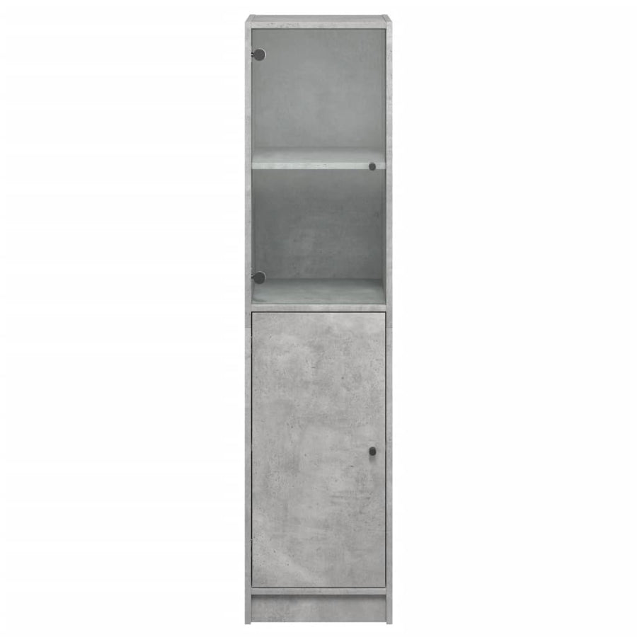 Hoge Kast Met Glazen Deur 35X37X42 Cm Betongrijs