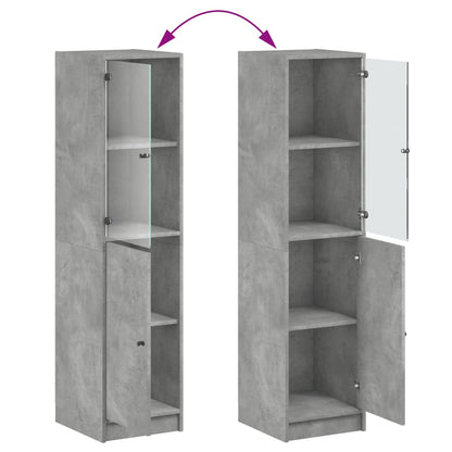 Hoge Kast Met Glazen Deur 35X37X42 Cm Betongrijs