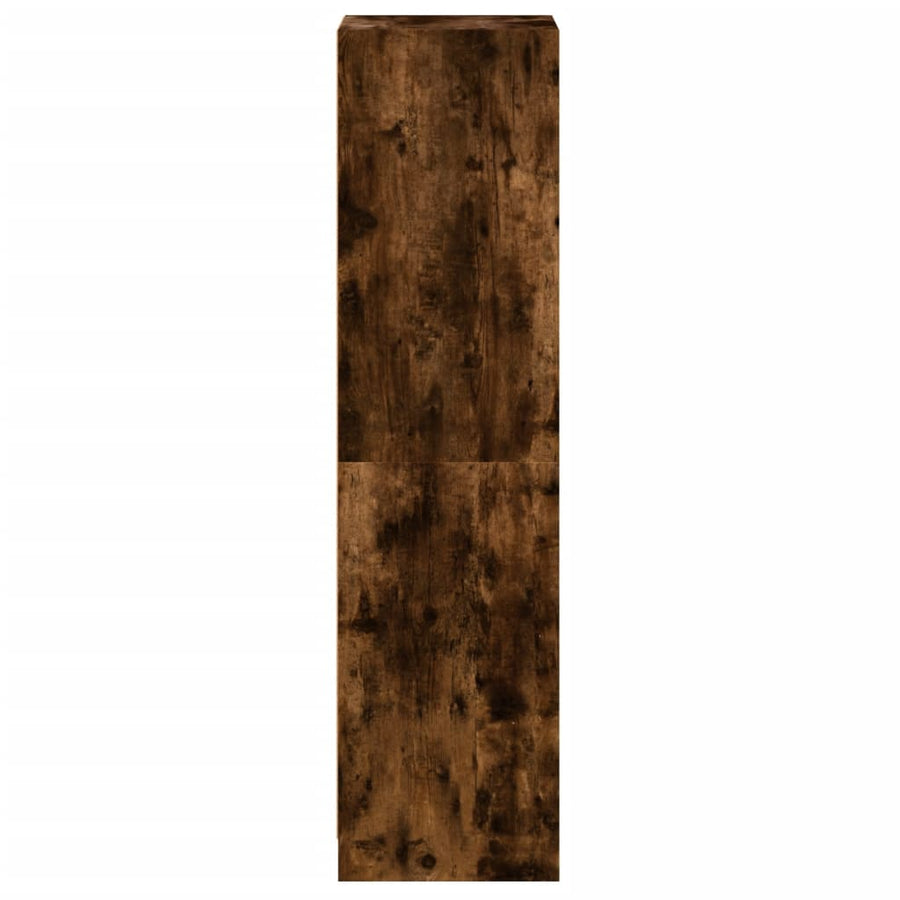 Hoge Kast Met Glazen Deur 35X37X42 Cm Kleurig Gerookt eiken