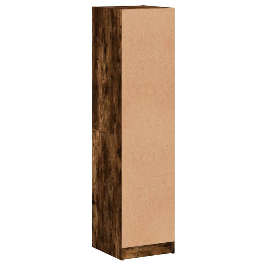 Hoge Kast Met Glazen Deur 35X37X42 Cm Kleurig Gerookt eiken