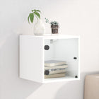 Bedside cabinet with glass door 35x37x35 cm white