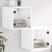 Nachtkastjes 2 st 35x37x35 cm wit bewerkt hout glas