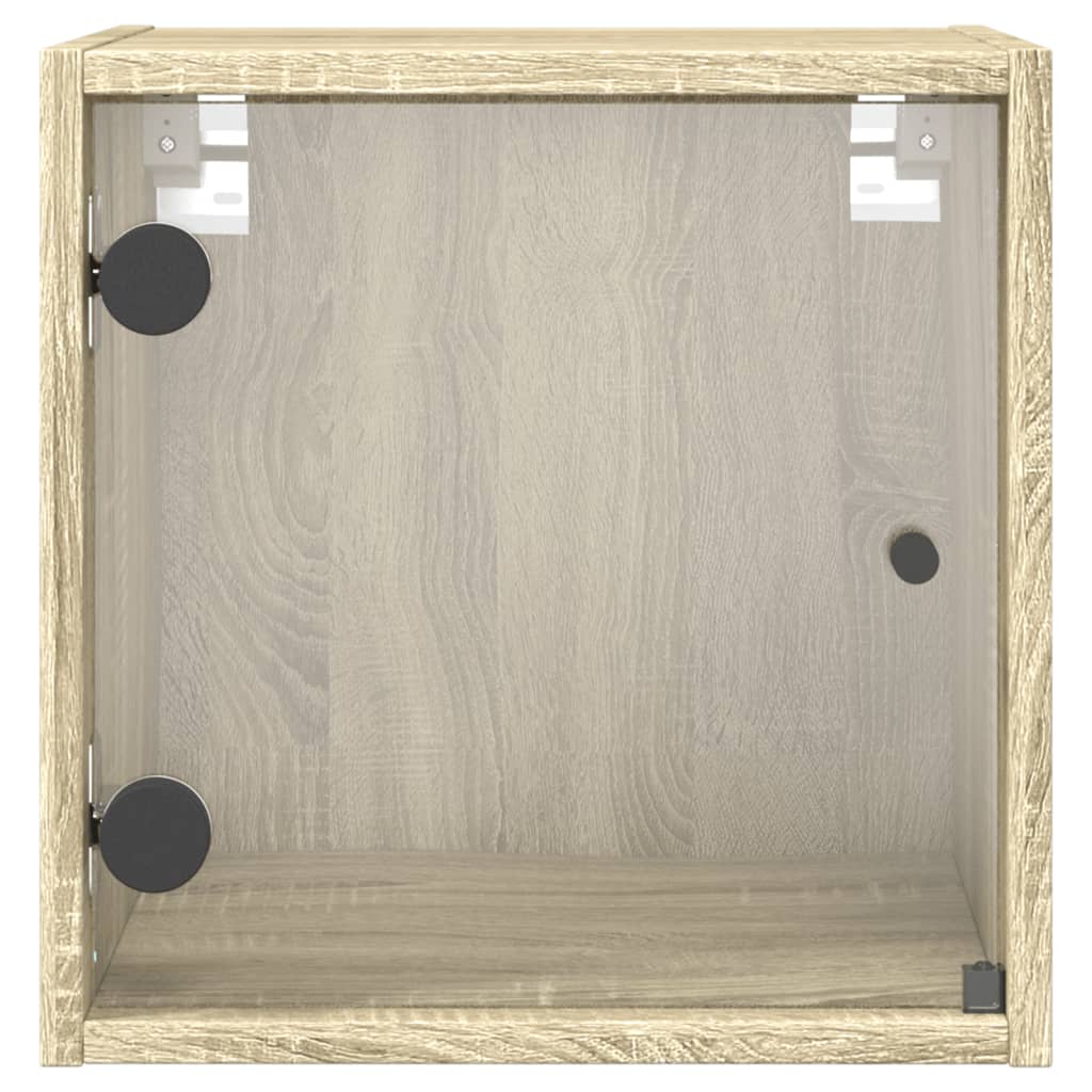 Nachtkastjes Met Glazen Deuren 35X37X35 Cm Sonoma eiken 2