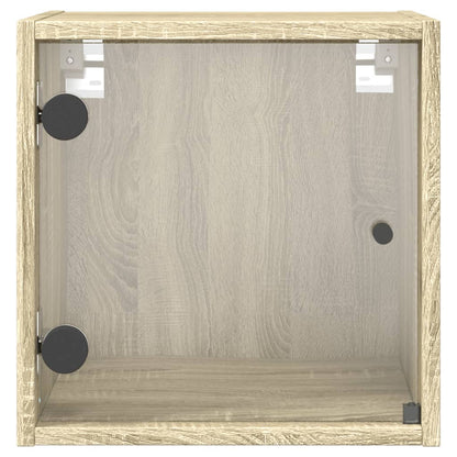 Nachtkastjes Met Glazen Deuren 35X37X35 Cm Sonoma eiken 2