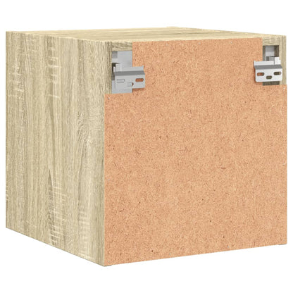 Nachtkastjes Met Glazen Deuren 35X37X35 Cm Sonoma eiken 2