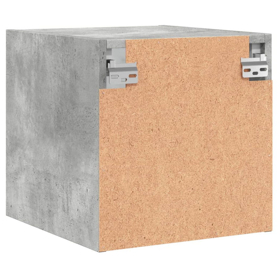 Nachtkastje Met Glazen Deur 35X37X35 Cm Betongrijs 1