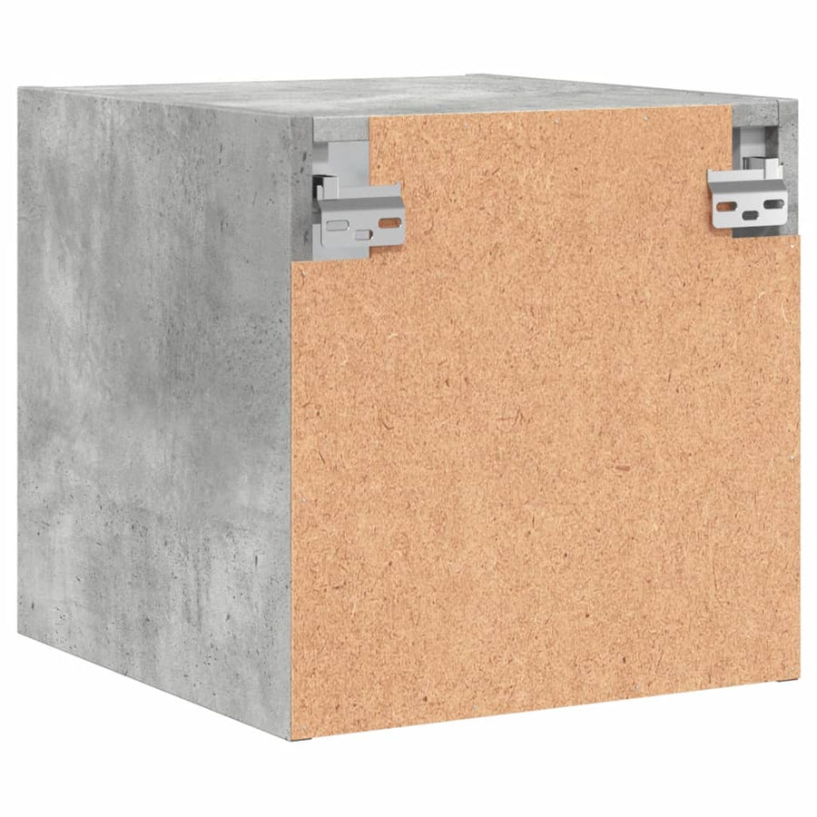 Nachtkastjes Met Glazen Deuren 35X37X35 Cm Betongrijs 2