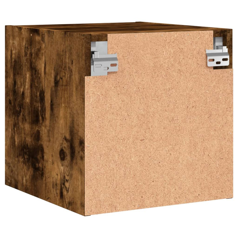 Nachtkastjes Met Glazen Deuren 35X37X35 Cm Gerookt eiken 2