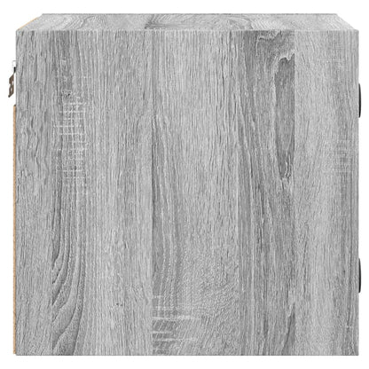 Nachtkastje Met Glazen Deur 35X37X35 Cm Eikenkleur Grijs sonoma 1