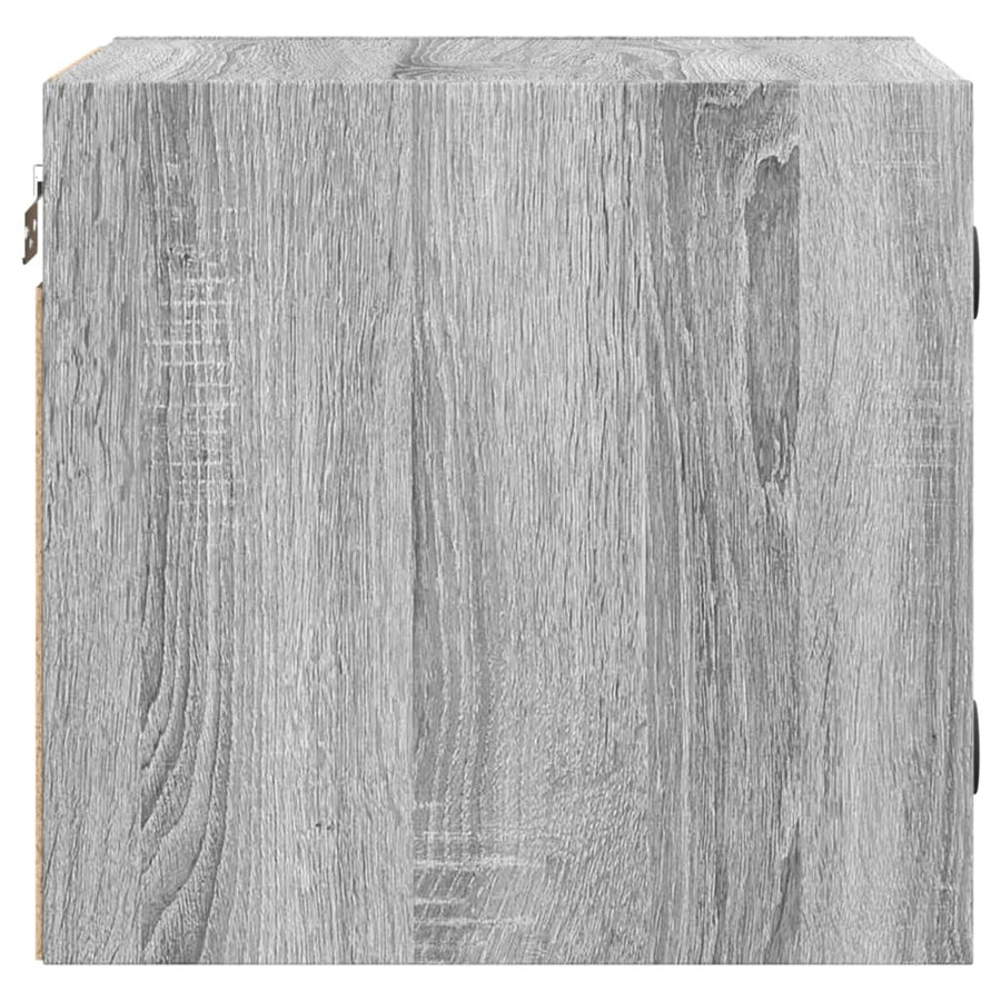 Nachtkastje Met Glazen Deur 35X37X35 Cm Eikenkleur Grijs sonoma 1