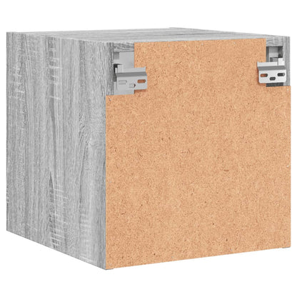 Nachtkastje Met Glazen Deur 35X37X35 Cm Eikenkleur Grijs sonoma 1