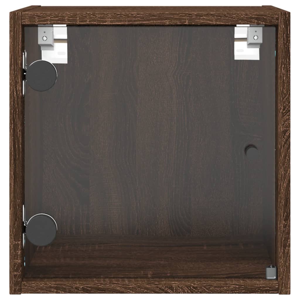 Nachtkastjes Met Glazen Deuren 35X37X35 Cm Bruineikenkleur bruin eikenkleur 2