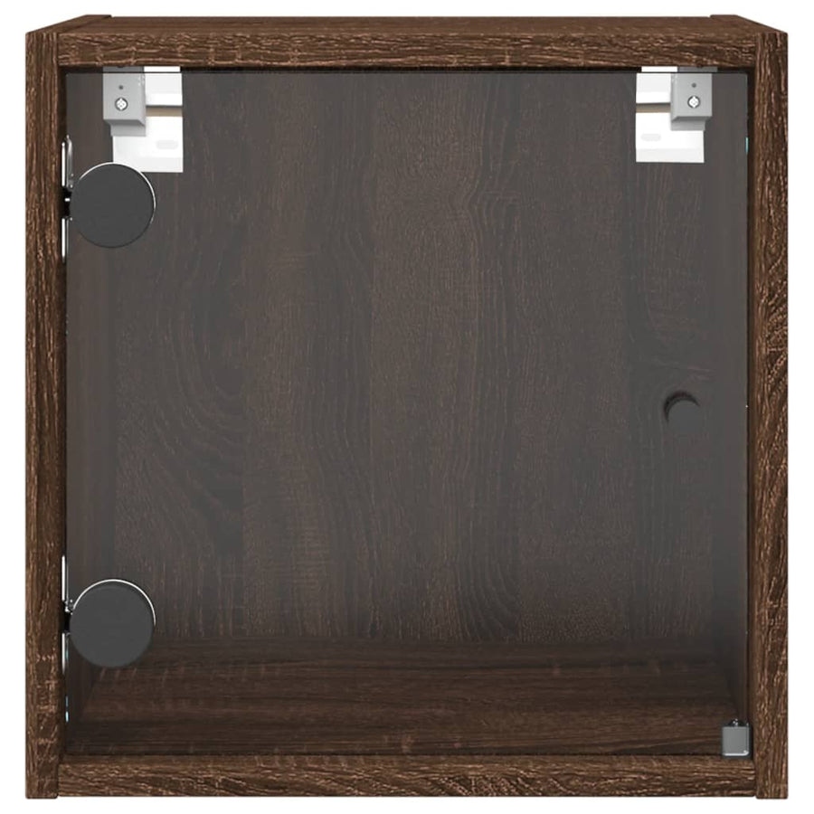 Nachtkastjes Met Glazen Deuren 35X37X35 Cm Bruineikenkleur bruin eikenkleur 2