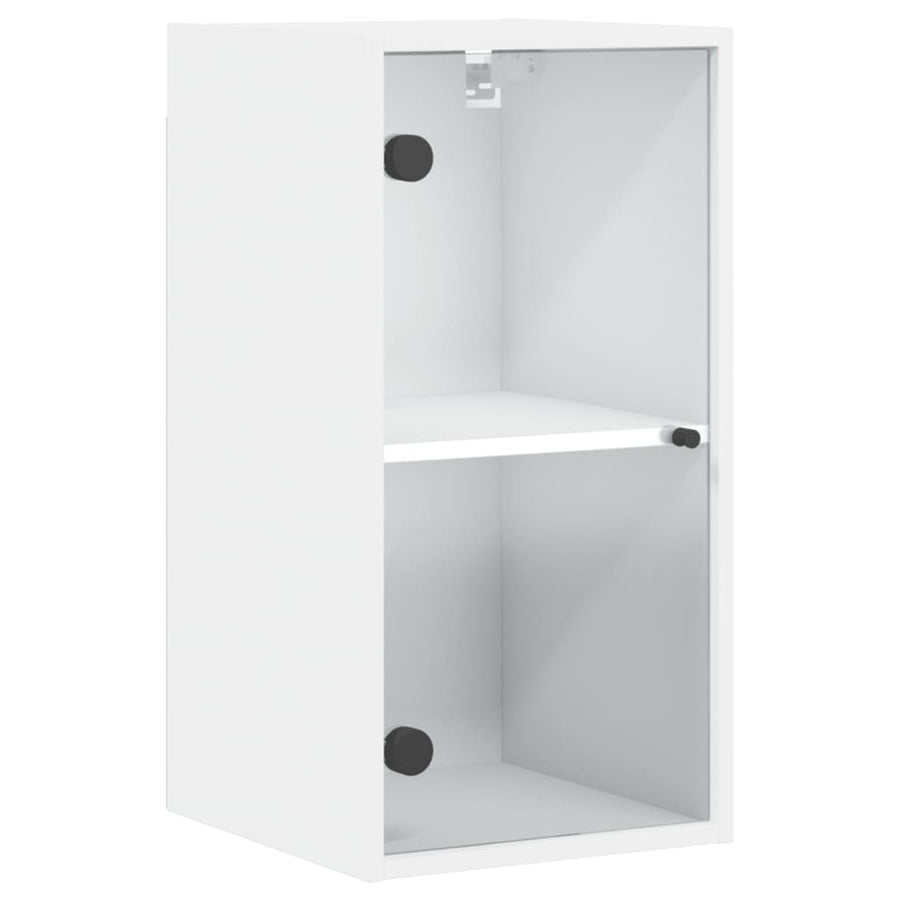 Wandkast Met Glazen Deuren 35X37X68,5 Cm Wit
