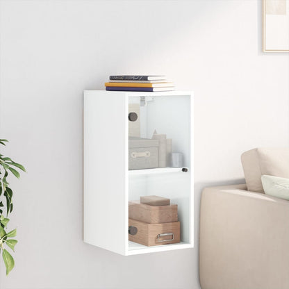 Wandkast Met Glazen Deuren 35X37X68,5 Cm Wit