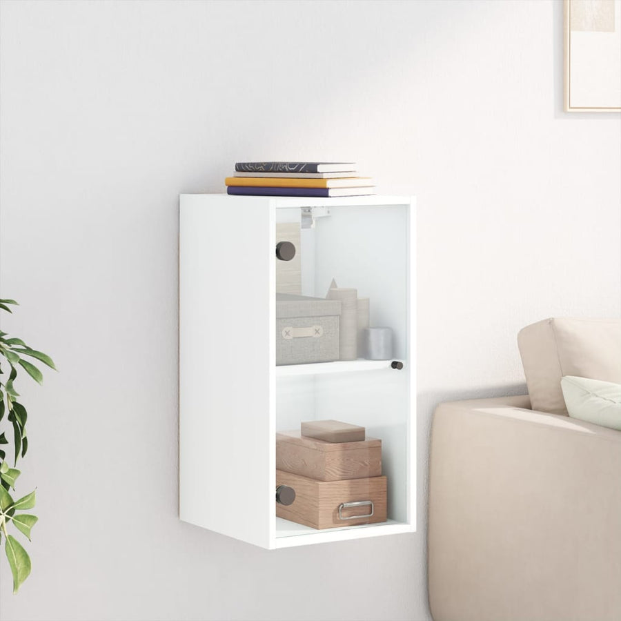 Wandkast Met Glazen Deuren 35X37X68,5 Cm Wit