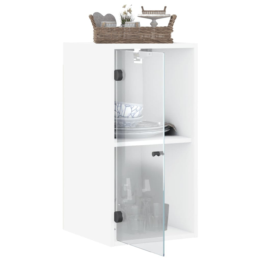 Wandkast Met Glazen Deuren 35X37X68,5 Cm Wit