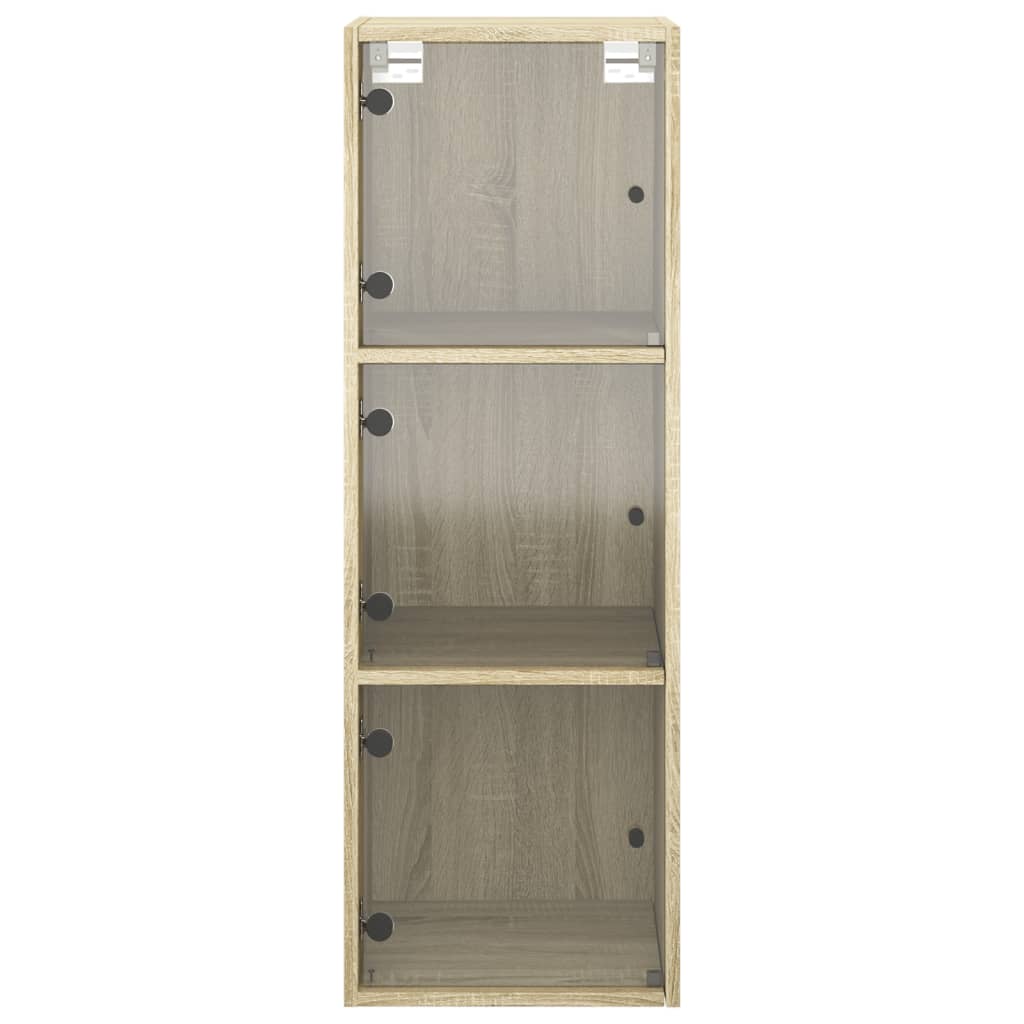 Wandkast Met Glazen Deuren 35X37X100 Cm Kleurig Sonoma eiken