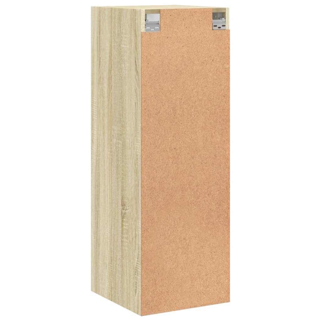 Wandkast Met Glazen Deuren 35X37X100 Cm Kleurig Sonoma eiken