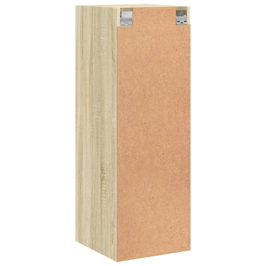 Wandkast Met Glazen Deuren 35X37X100 Cm Kleurig Sonoma eiken