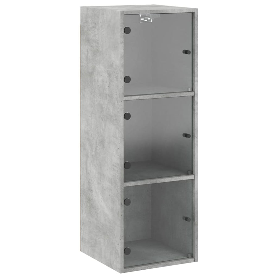 Wandkast Met Glazen Deuren 35X37X00 Cm Betongrijs