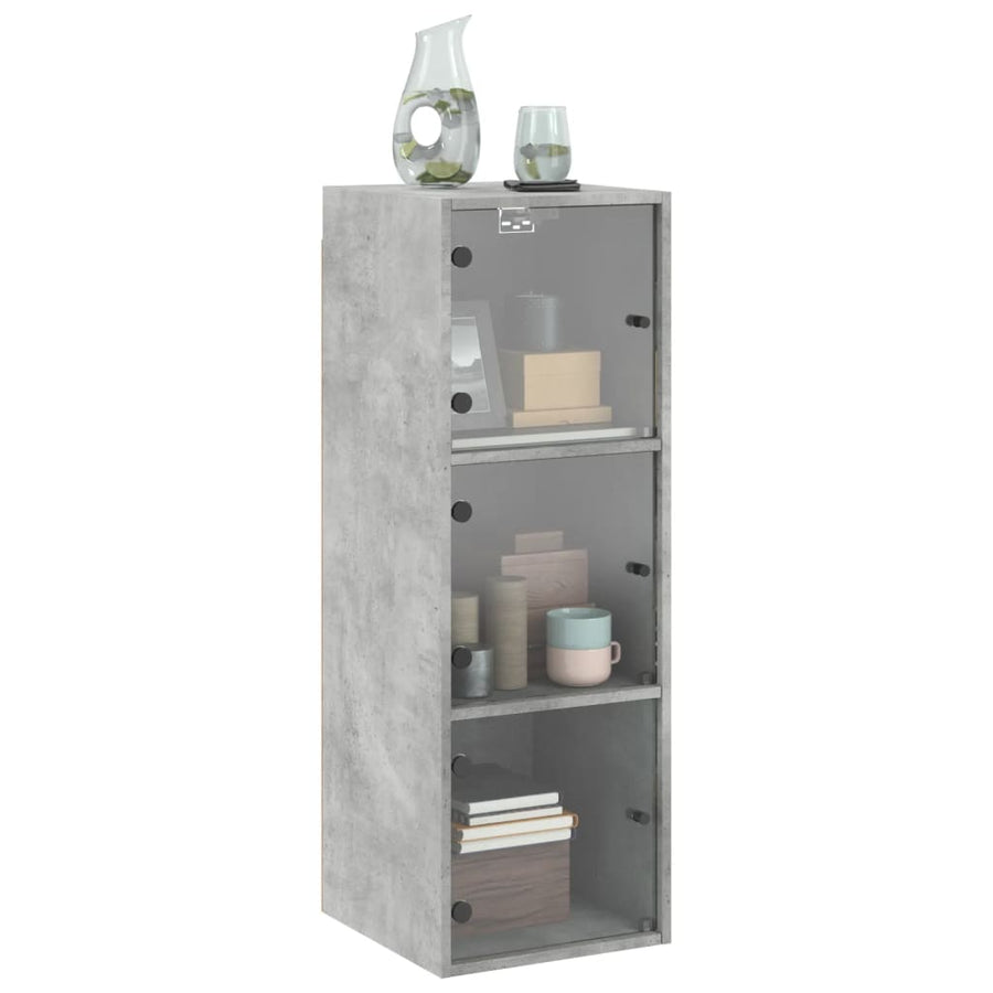 Wandkast Met Glazen Deuren 35X37X00 Cm Betongrijs