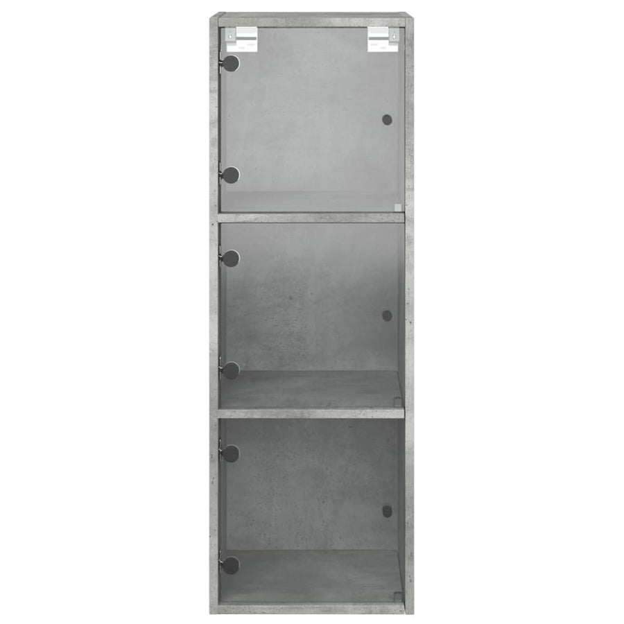 Wandkast Met Glazen Deuren 35X37X00 Cm Betongrijs