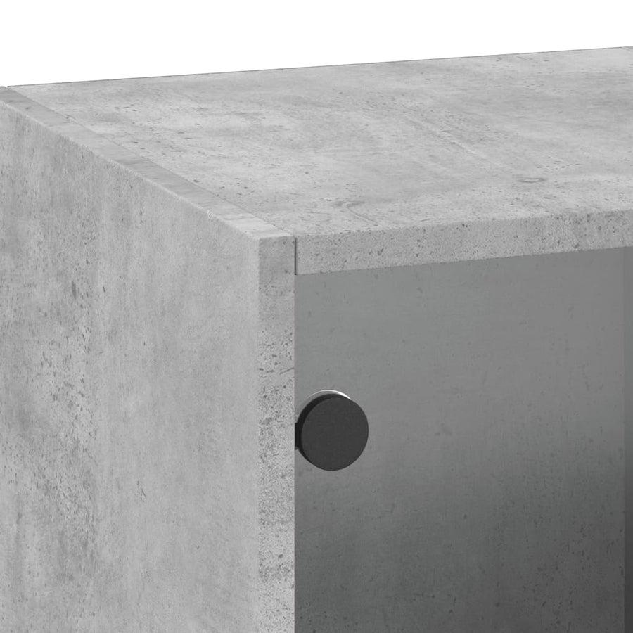 Wandkast Met Glazen Deuren 35X37X00 Cm Betongrijs