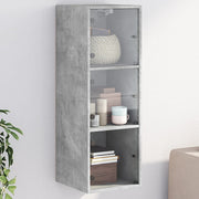 Wandkast 35x37x100 cm betongrijs glas
