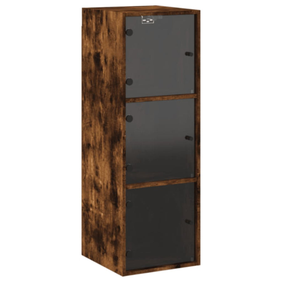 Wandkast Met Glazen Deuren 35X37X00 Cm Kleurig Gerookt eiken