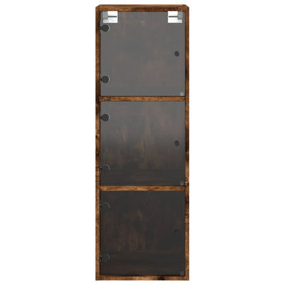 Wandkast Met Glazen Deuren 35X37X00 Cm Kleurig Gerookt eiken