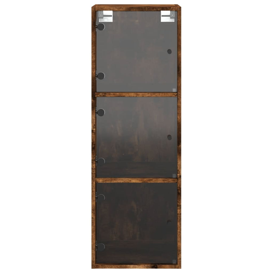Wandkast Met Glazen Deuren 35X37X00 Cm Kleurig Gerookt eiken