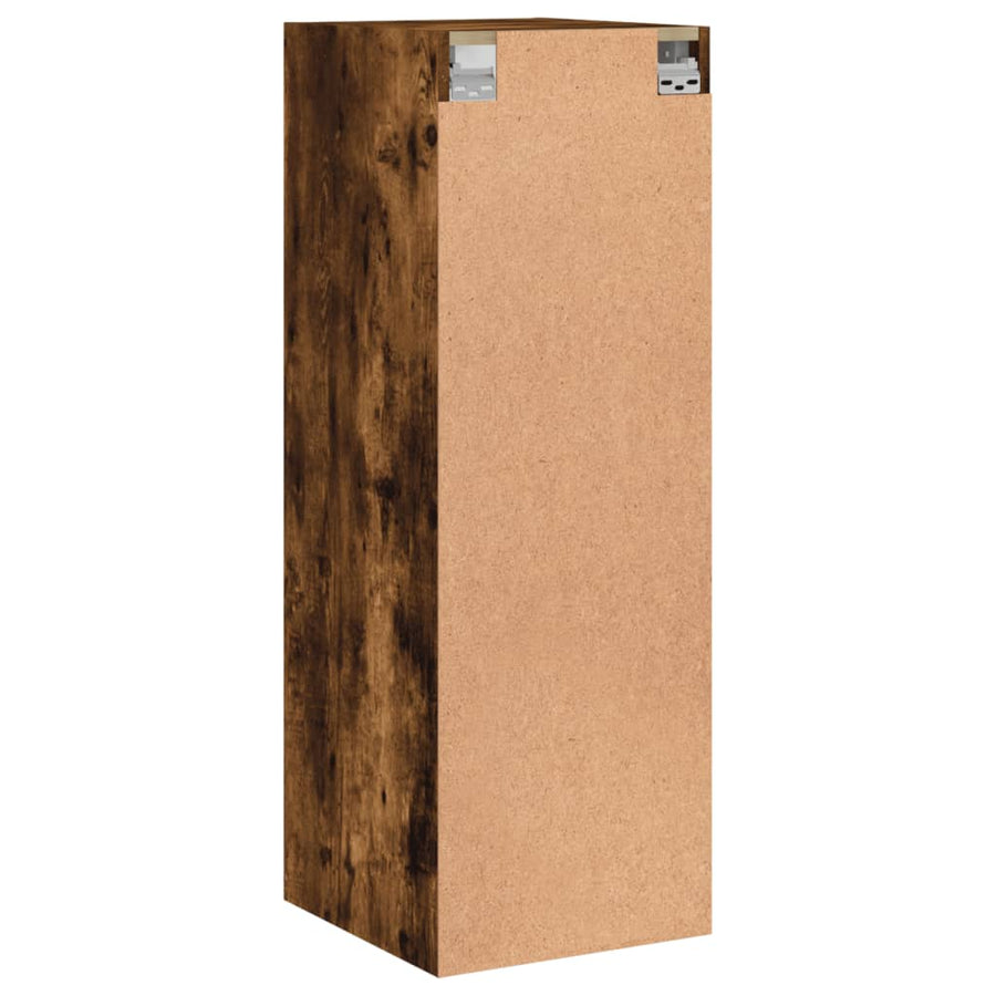 Wandkast Met Glazen Deuren 35X37X00 Cm Kleurig Gerookt eiken