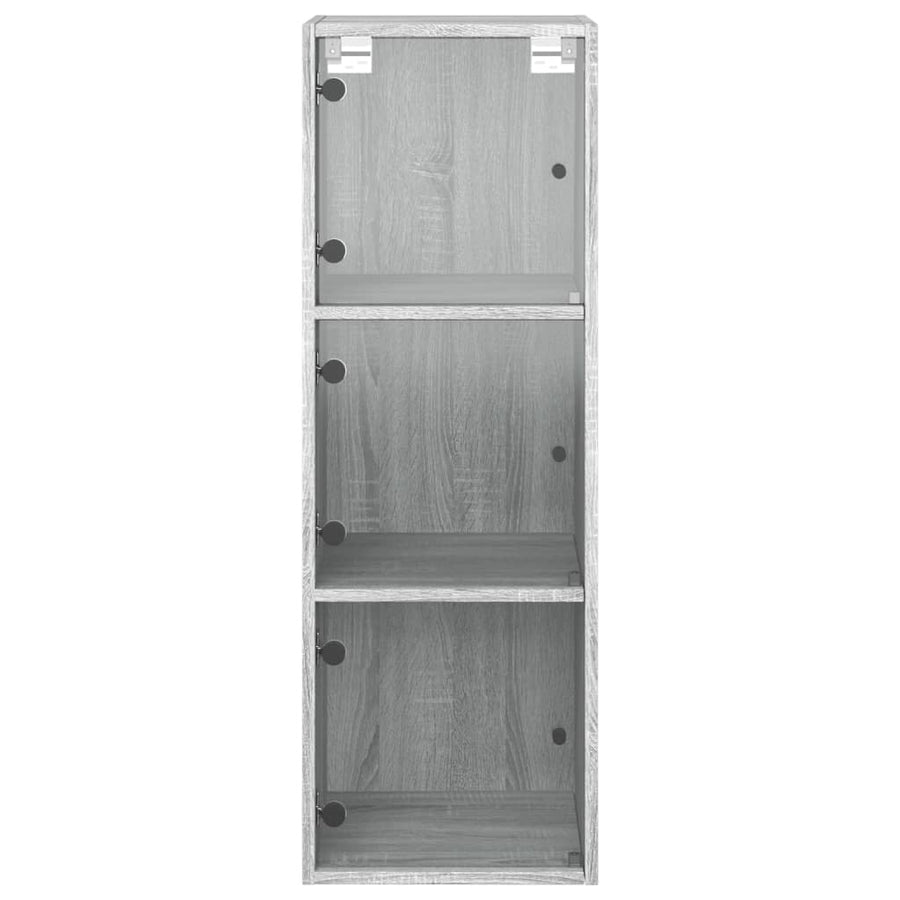 Wandkast Met Glazen Deuren 35X37X00 Cm Eiken Grijs sonoma