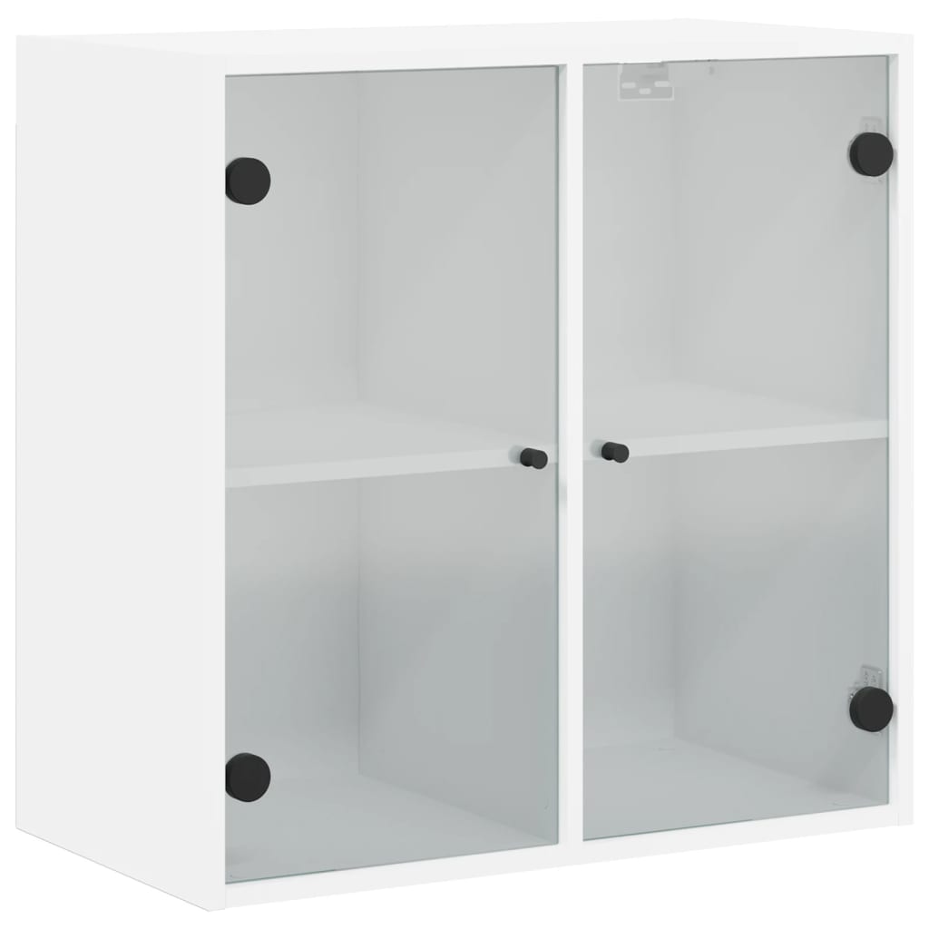 Wandkast Met Glazen Deuren 68X37X68,5 Cm Wit