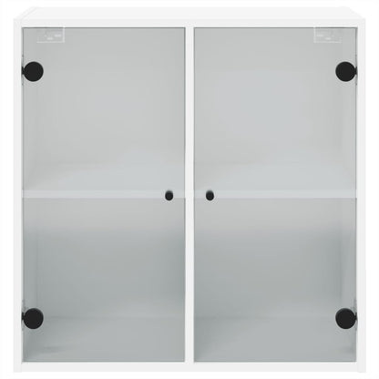 Wandkast Met Glazen Deuren 68X37X68,5 Cm Wit