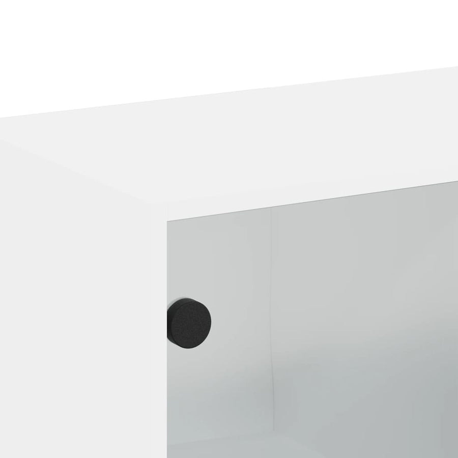 Wandkast Met Glazen Deuren 68X37X68,5 Cm Wit
