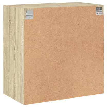 Wandkast Met Glazen Deuren 68X37X68,5 Cm Kleurig Sonoma eiken
