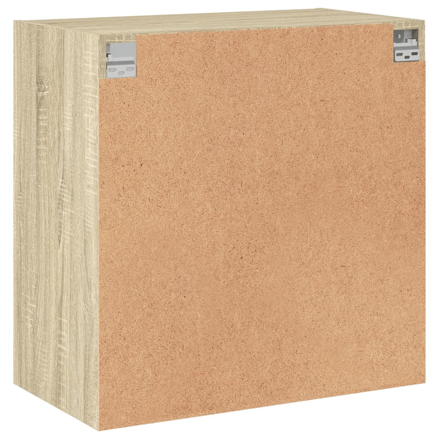 Wandkast Met Glazen Deuren 68X37X68,5 Cm Kleurig Sonoma eiken