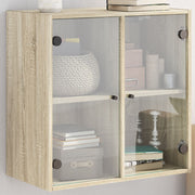 Wandkast 68x37x68,5 cm sonoma eiken glazen deuren