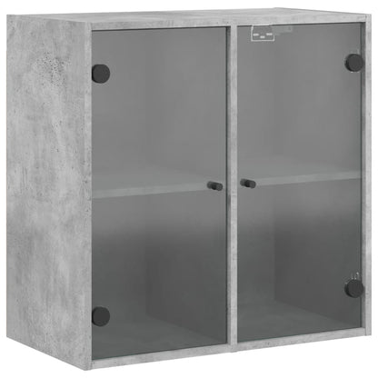 Wandkast Met Glazen Deuren 68X37X68,5 Cm Betongrijs