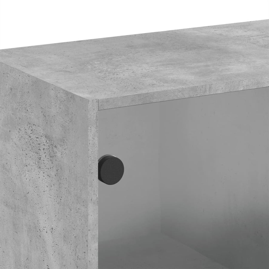 Wandkast Met Glazen Deuren 68X37X68,5 Cm Betongrijs