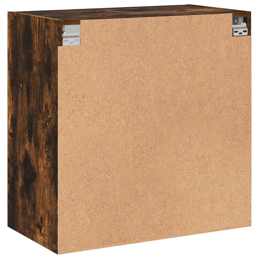 Wandkast Met Glazen Deuren 68X37X68,5 Cm Kleurig Gerookt eiken