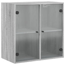 Wandkast Met Glazen Deuren 68X37X68,5 Cm Eiken Grijs sonoma